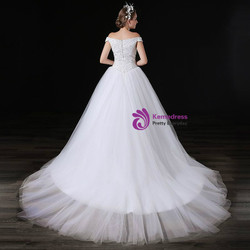 White Ball Gown Tulle Off The Shoulder Wedding Dress With Beading White Ball Gown Tulle Off The Shoulder Wedding Dress With Beading