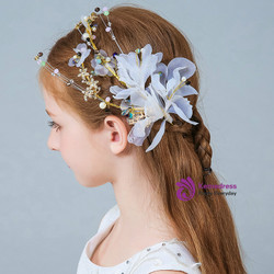 Girl Flower White Princess Pearls Clip Side