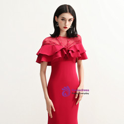 In Stock:Ship in 48 Hours Mermaid Burgundy Long Prom Dress