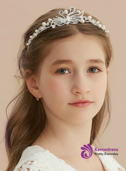 Rhinestone Pearl Crown Little Princess Tiaras Hair Accessories