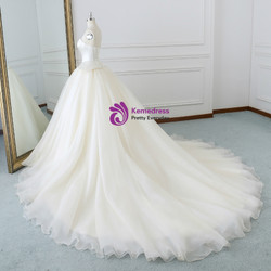 Ivory White Sweetheart Neck Corset Satin Organza Wedding Dress