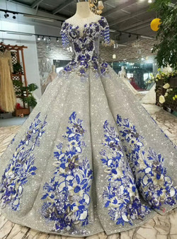 Silver Gray Sequins Cap Sleeve Embroidery Appliques Backless Wedding Dress Silver Gray Sequins Cap Sleeve Embroidery Appliques Backless Wedding Dress