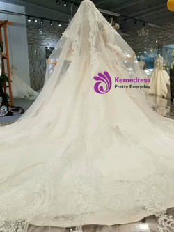 Champagne Ball Gown Satin Lace Appliques Off The Shoulder Wedding Dress With Beading