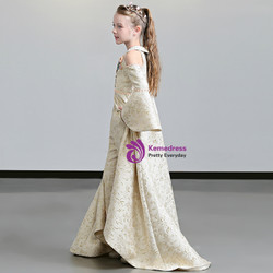 Shop 2019 Long & Short In Stock:Ship in 48 Hours Gold Two Piece Suits Long Sleeve Girl Dress With Factory Price From Kemedress