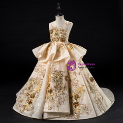 Shop 2019 Long & Short Champagne Ball Gown Tulle Sequins Appliques Backless Flower Girl Dress With Factory Price From Kemedress Shop 2019 Long & Short Champagne Ball Gown Tulle Sequins Appliques Backless Flower Girl Dress With Factory Price From Kemedress