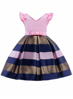 Shop 2019 Long & Short In Stock:Ship in 48 Hours Pink Satin V-neck Short Flower Girl Dress With Factory Price From Kemedress
