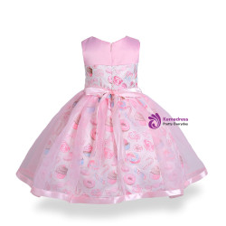 Shop 2019 Long & Short In Stock:Ship in 48 Hours Pink Tulle Print Flower Girl Dress With Factory Price From Kemedress