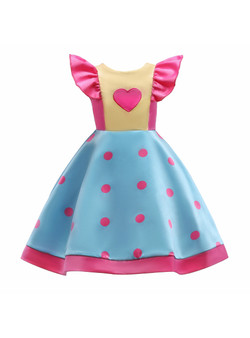 Shop 2019 Long & Short In Stock:Ship in 48 Hours Pink Blue Satin Wave Printing Girl Dress With Factory Price From Kemedress