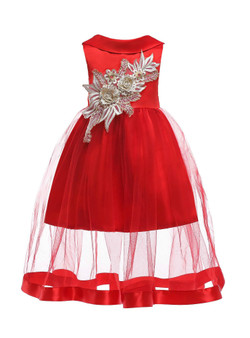 Shop 2019 Long & Short In Stock:Ship in 48 Hours Red Tulle Appliques Flower Girl Dress With Factory Price From Kemedress