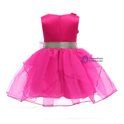 Shop 2019 Long & Short In Stock:Ship in 48 Hours Fuchsia Organza Flower Girl Dress With Flower  With Factory Price From Kemedress