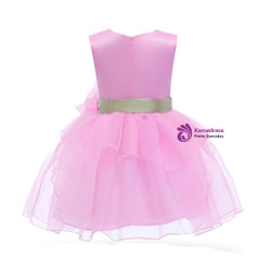 Shop 2019 Long & Short In Stock:Ship in 48 Hours Pink Organza Flower Girl Dress With Flower With Factory Price From Kemedress