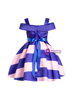 Shop 2019 Long & Short In Stock:Ship in 48 Hours Pink Blue Satin Straps Flower Girl Dress With Factory Price From Kemedress