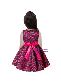 Shop 2019 Long & Short In Stock:Ship in 48 Hours Fuchsia Lace Flower Girl Dress With Sash With Factory Price From Kemedress