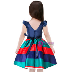 Shop 2019 Long & Short In Stock:Ship in 48 Hours Small Fly Sleeve V Neck Stripe Girl Dress With Factory Price From Kemedress