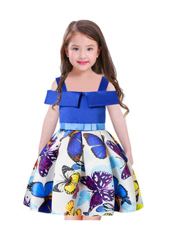 Shop 2019 Long & Short In Stock:Ship in 48 Hours Cold Shoulder Bow Pattern Flower Girl Dress With Factory Price From Kemedress