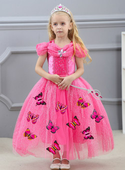 Shop 2019 Long & Short In Stock:Ship in 48 Hours Fuchsia Tulle Cinderella Dress With Butterfly With Factory Price From Kemedress