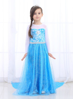 Shop 2019 Long & Short In Stock:Ship in 48 Hours Blue Tulle Long Sleeve Queen Aisha Dress With Factory Price From Kemedress