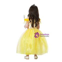 Shop 2019 Long & Short In Stock:Ship in 48 Hours Yellow Organza Princess Dress With Crystal With Factory Price From Kemedress