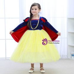 Shop 2019 Long & Short In Stock:Ship in 48 Hours Yellow Tulle Blue Velvet Princess Dress With Factory Price From Kemedress
