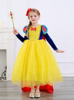Shop 2019 Long & Short In Stock:Ship in 48 Hours Yellow Tulle Puff Sleeve Snow White Skirt With Factory Price From Kemedress