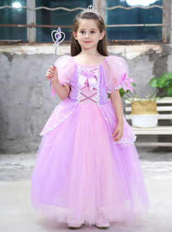 Shop 2019 Long & Short In Stock:Ship in 48 Hours Light Purple Tulle Puff Sleeve Sophia Princess Dress With Factory Price From Kemedress