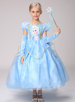 Shop 2019 Long & Short In Stock:Ship in 48 Hours Blue Organza Cap Sleeve Aisha Princess Dress With Factory Price From Kemedress