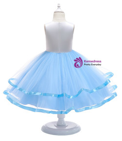 Shop 2019 Long & Short In Stock:Ship in 48 Hours Blue Tulle Appliques Unicorn Flower Girl Dress With Factory Price From Kemedress