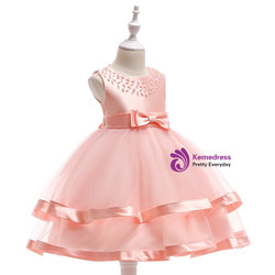 Shop 2019 Long & Short In Stock:Ship in 48 Hours Pink Tulle Flower Girl Dress With Pearls With Factory Price From Kemedress