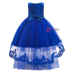 Shop 2019 Long & Short In Stock:Ship in 48 Hours Dark Blue Tulle Flower Girl Dress With Pearls With Factory Price From Kemedress