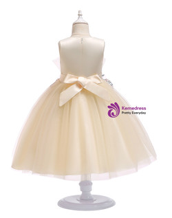 Shop 2019 Long & Short In Stock:Ship in 48 Hours Champagne Tulle Appliques Princess Dress With Factory Price From Kemedress