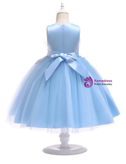 Shop 2019 Long & Short In Stock:Ship in 48 Hours Blue Tulle Appliques Princess Dress With Factory Price From Kemedress