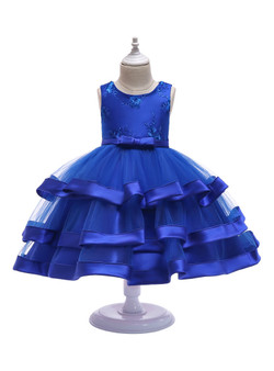 Shop 2019 Long & Short In Stock:Ship in 48 Hours Blue Tulle Appliques Princess Dress With Bow With Factory Price From Kemedress