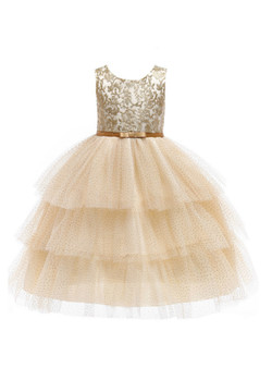 Shop 2019 Long & Short In Stock:Ship in 48 Hours Gold Tulle Sequins Appliques Flower Girl Dress  With Factory Price From Kemedress Shop 2019 Long & Short In Stock:Ship in 48 Hours Gold Tulle Sequins Appliques Flower Girl Dress  With Factory Price From Kemedress