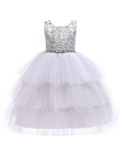 Shop 2019 Long & Short In Stock:Ship in 48 Hours White Tulle Sequins Appliques Flower Girl Dress  With Factory Price From Kemedress Shop 2019 Long & Short In Stock:Ship in 48 Hours White Tulle Sequins Appliques Flower Girl Dress  With Factory Price From Kemedress