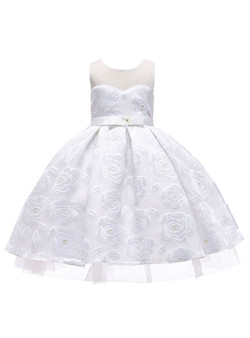 Shop 2019 Long & Short In Stock:Ship in 48 Hours White Lace Flower Girl Dress With Bow With Factory Price From Kemedress
