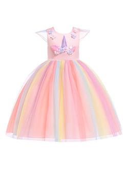 Shop 2019 Long & Short In Stock:Ship in 48 Hours Pink Tulle Cap Sleeve Appliques Flower Girl Dress With Factory Price From Kemedress