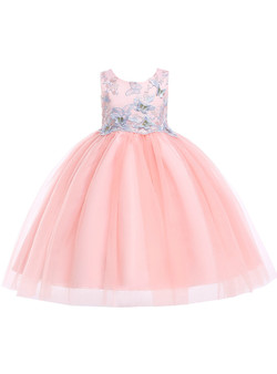 Shop 2019 Long & Short In Stock:Ship in 48 Hours Pink Tulle Butterfly Appliques Flower Girl Dress With Factory Price From Kemedress