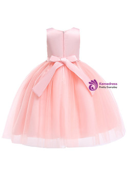 Shop 2019 Long & Short In Stock:Ship in 48 Hours Pink Tulle Butterfly Appliques Flower Girl Dress With Factory Price From Kemedress