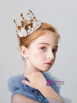 Shop 2019 Long & Short Children's Crown Tiara Princess Girl Crown Rhinestone Gold With Factory Price From Kemedress
