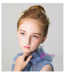 Shop 2019 Long & Short Children's Headdress Flower Hairpin Golden Girl Hair Accessories With Factory Price From Kemedress