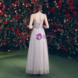 Shop 2019 Long & Short In Stock:Ship in 48 Hours Gray Tulle One Shoulder Bridesmaid Dress With Factory Price From Kemedress