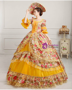 Shop 2019 Long & Short Yellow Ball Gown Print Puff Sleeve Drama Show Vintage Gown Dress With Crystal With Factory Price From Kemedress Shop 2019 Long & Short Yellow Ball Gown Print Puff Sleeve Drama Show Vintage Gown Dress With Crystal With Factory Price From Kemedress