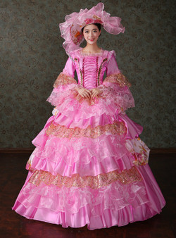 Shop 2019 Long & Short Pink Organza Sequins Puff Sleeve Vintage Gown Dress With Crystal With Factory Price From Kemedress