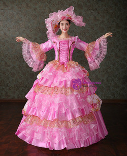 Shop 2019 Long & Short Pink Organza Sequins Puff Sleeve Vintage Gown Dress With Crystal With Factory Price From Kemedress