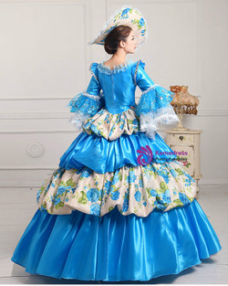 Shop 2019 Long & Short Blue Organza Sequins Puff Sleeve Vintage Gown Dress With Crystal With Factory Price From Kemedress