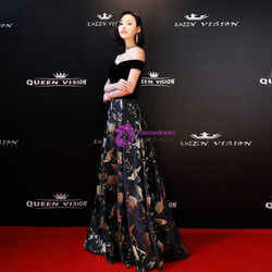 Shop 2019 Long & Short In Stock:Ship in 48 Hours A-Line Print Off The Shoulder Prom Dress With Factory Price From Kemedress