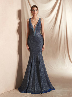 Shop 2019 Long & Short Mermaid Deep V-neck Backless Lace Up Long Prom Dress With Factory Price From Kemedress