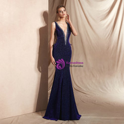 Shop 2019 Long & Short Purple Mermaid Deep V-neck Backless Lace Up Long Prom Dress With Factory Price From Kemedress
