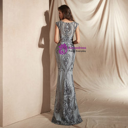 Shop 2019 Long & Short Silver Gray Mermaid Sequins Scoop Cap Sleeve Prom Dress With Factory Price From Kemedress Shop 2019 Long & Short Silver Gray Mermaid Sequins Scoop Cap Sleeve Prom Dress With Factory Price From Kemedress