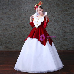 Shop 2019 Long & Short Red Velvet White Tulle Long Sleeve Drama Show Vintage Gown Dress With Factory Price From Kemedress